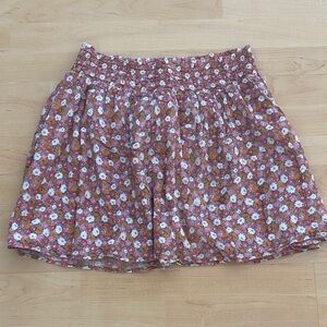 Boho Floral Smocked Mini Skirt Size M Festival Summer
